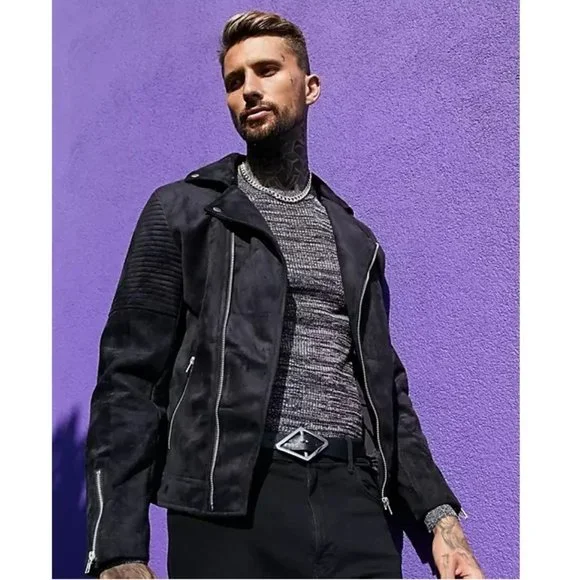 ASOS Jackets Coats Nwot Asos Design Faux Suede Biker Jacket